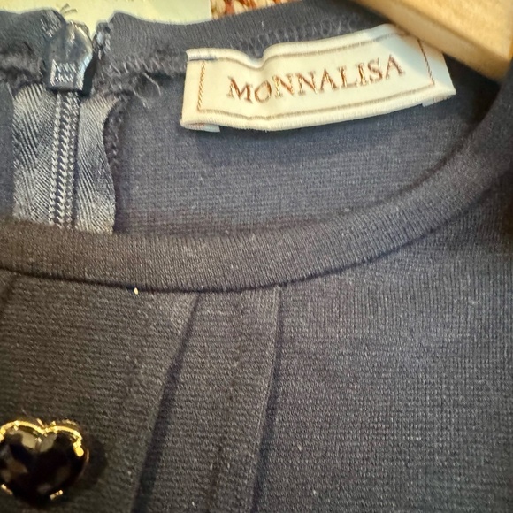 Monnalisa navy blue girls dress size 8 - Picture 3 of 4